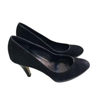 Franco Sarto Klaudia Black Suede Pumps Size 6.5M